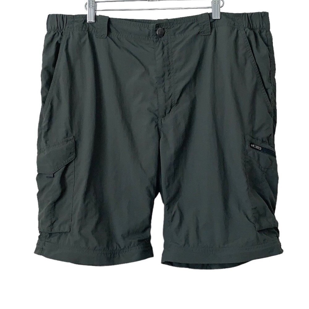 Columbia Cargo Shorts Mens 40 Omni Shade Sun Protection Olive Green Hiking